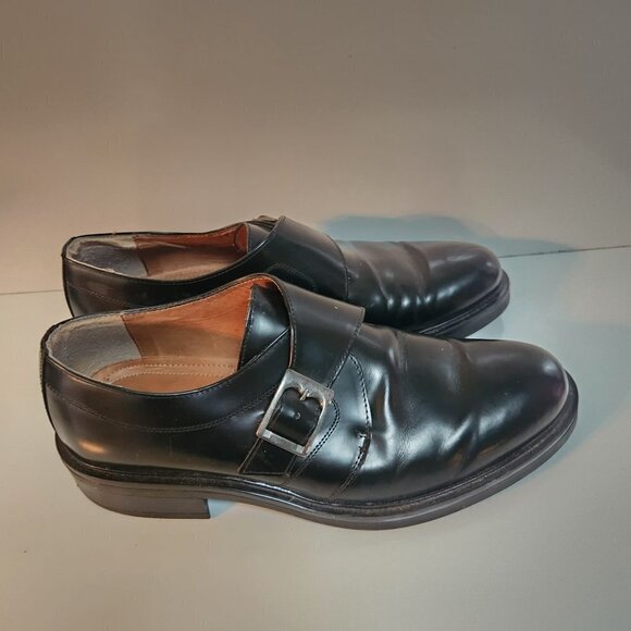 Bass Vintage Black Leather Made In Italy Single Monk Strap Dress Shoes Size 12M - Picture 2 of 9